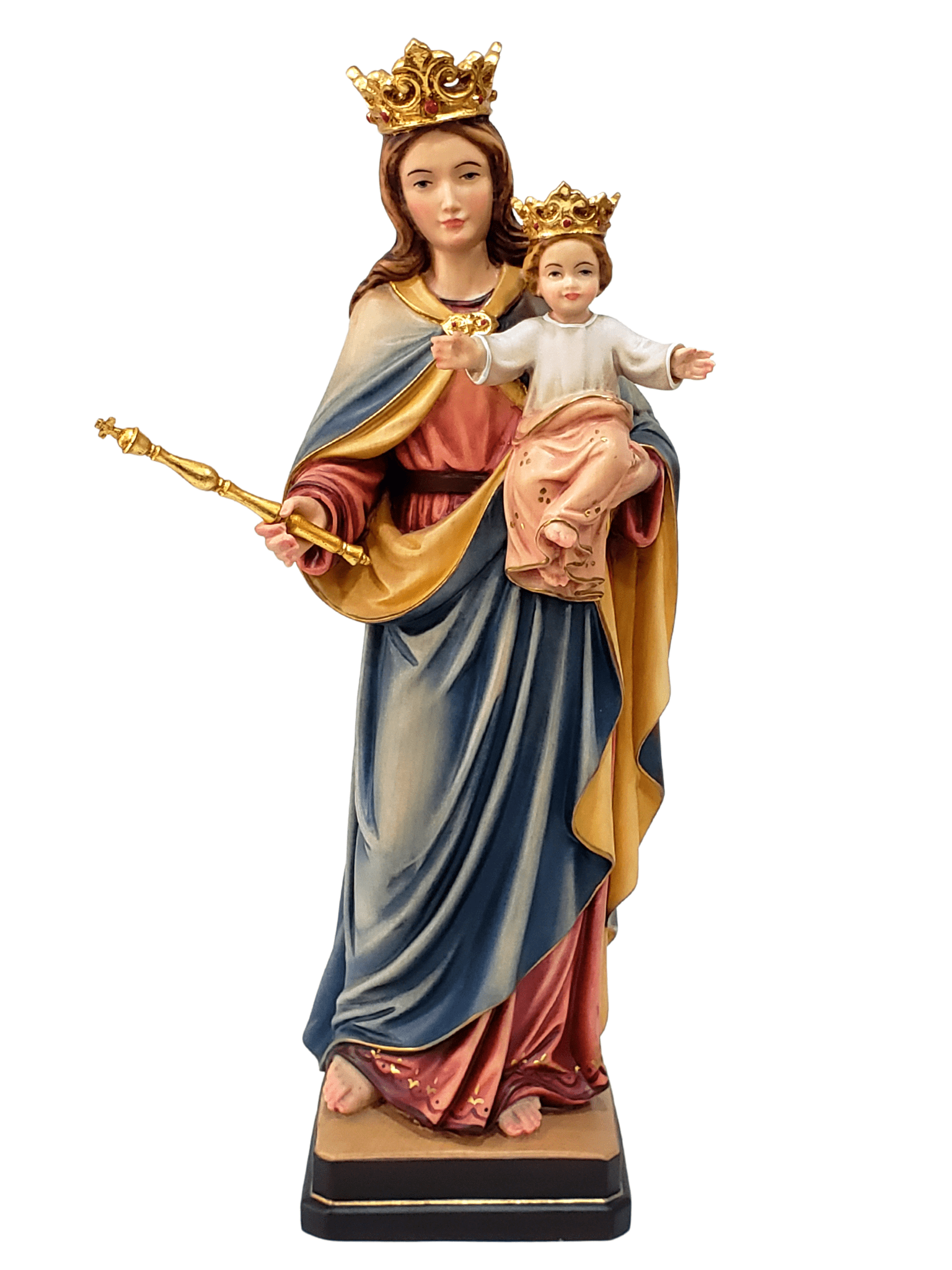 Imagem de Nossa Senhora Auxiliadora de Madeira Italiana 30 cm-TerraCotta Arte Sacra