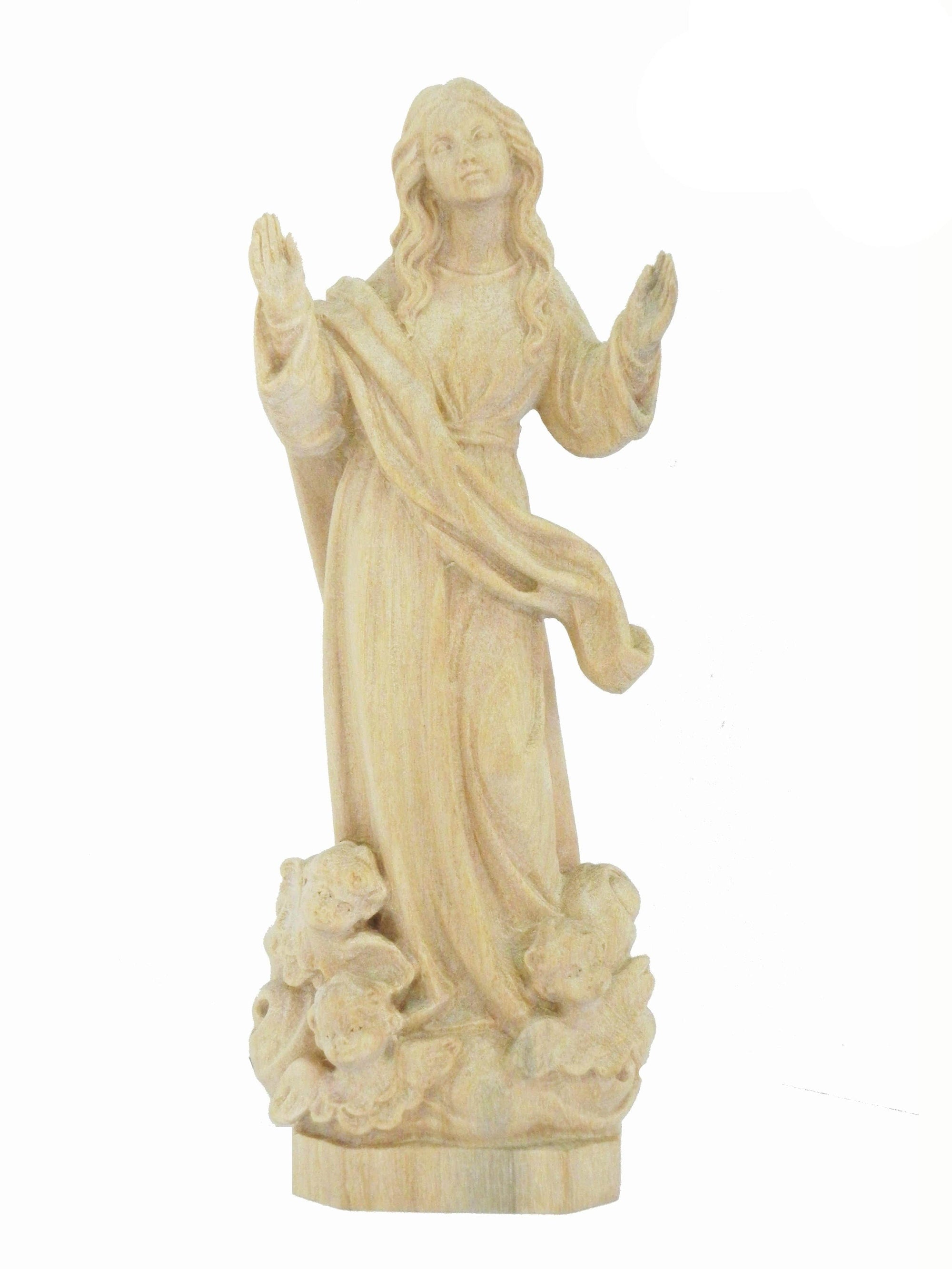 Imagem de Nossa Senhora da Assunção em Madeira 15 cm-TerraCotta Arte Sacra