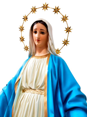 Imagem de Nossa Senhora das Graças com Olhos de Vidro em Pó de Mármore 105 m-TerraCotta Arte Sacra