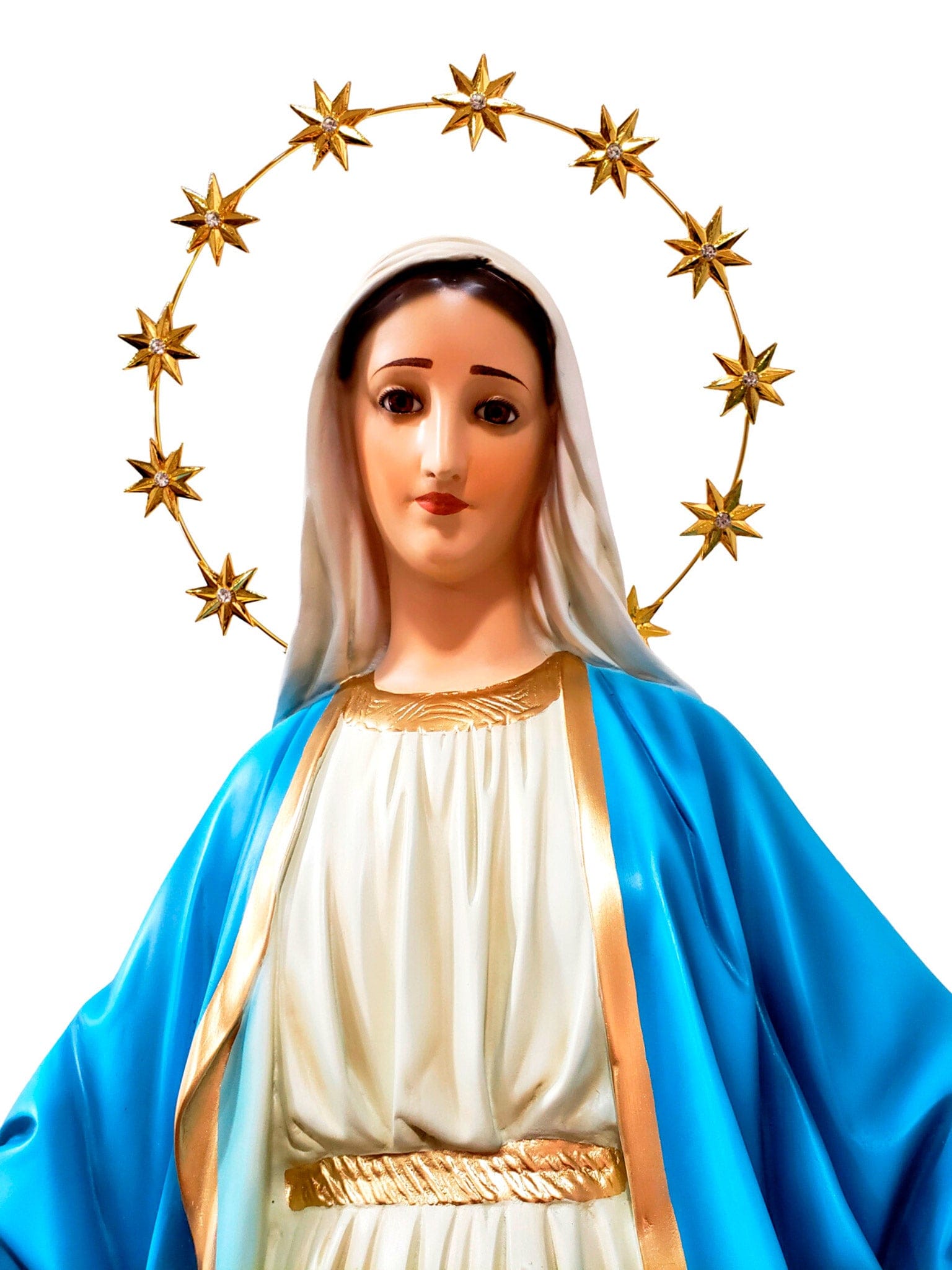 Imagem de Nossa Senhora das Graças com Olhos de Vidro em Pó de Mármore 105 m-TerraCotta Arte Sacra