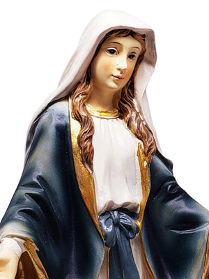 Imagem de Nossa Senhora das Graças com a Medalha Milagrosa 30 cm-TerraCotta Arte Sacra