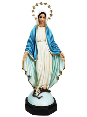Imagem de Nossa Senhora das Graças em Pó de Mármore 52 cm com Olhos de Vidro-TerraCotta Arte Sacra