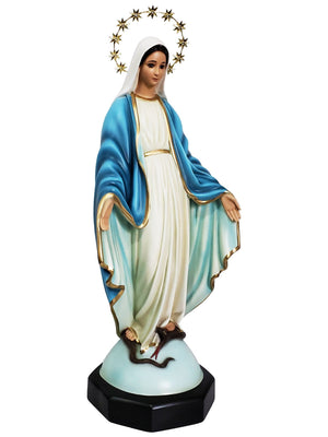 Imagem de Nossa Senhora das Graças em Pó de Mármore 52 cm com Olhos de Vidro-TerraCotta Arte Sacra