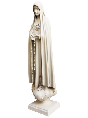 Imagem de Nossa Senhora de Fátima Imaculado Coração 1,10 m em Pó de Mármore-TerraCotta Arte Sacra