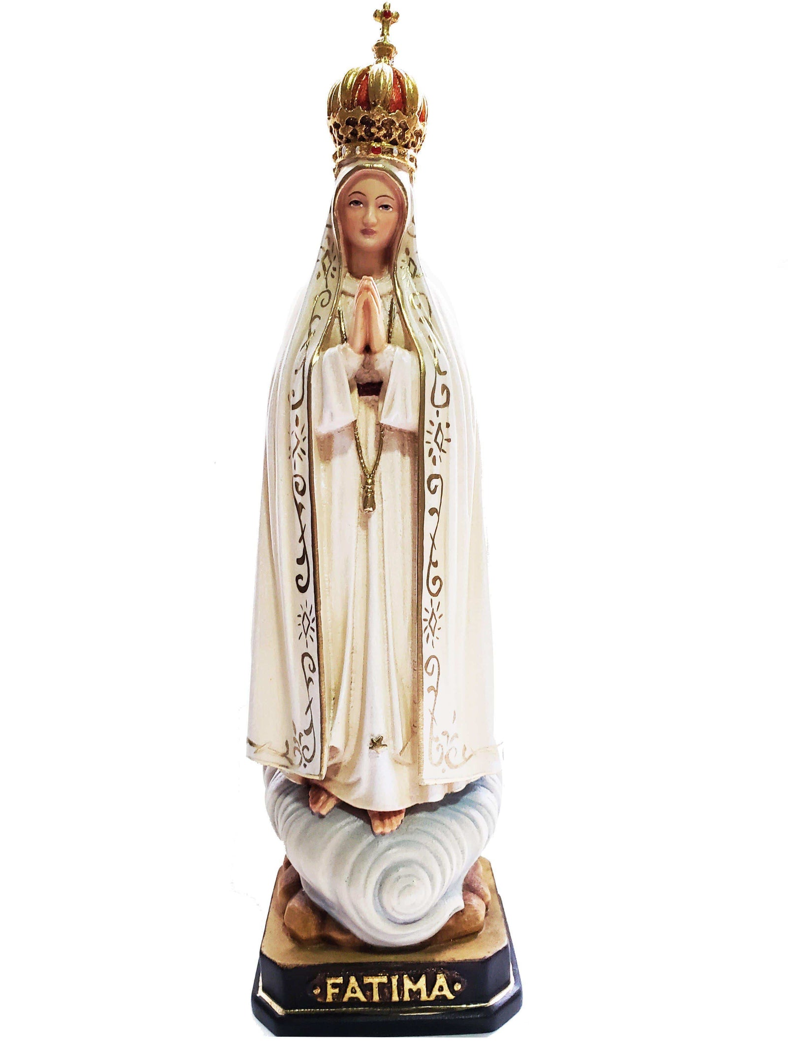 Imagem de Nossa Senhora de Fátima de Madeira Italiana 45 cm-TerraCotta Arte Sacra