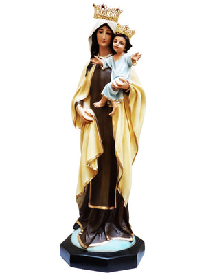 Imagem de Nossa Senhora do Carmo com Olhos de Vidro em Pó de Mármore 1,05 m-TerraCotta Arte Sacra