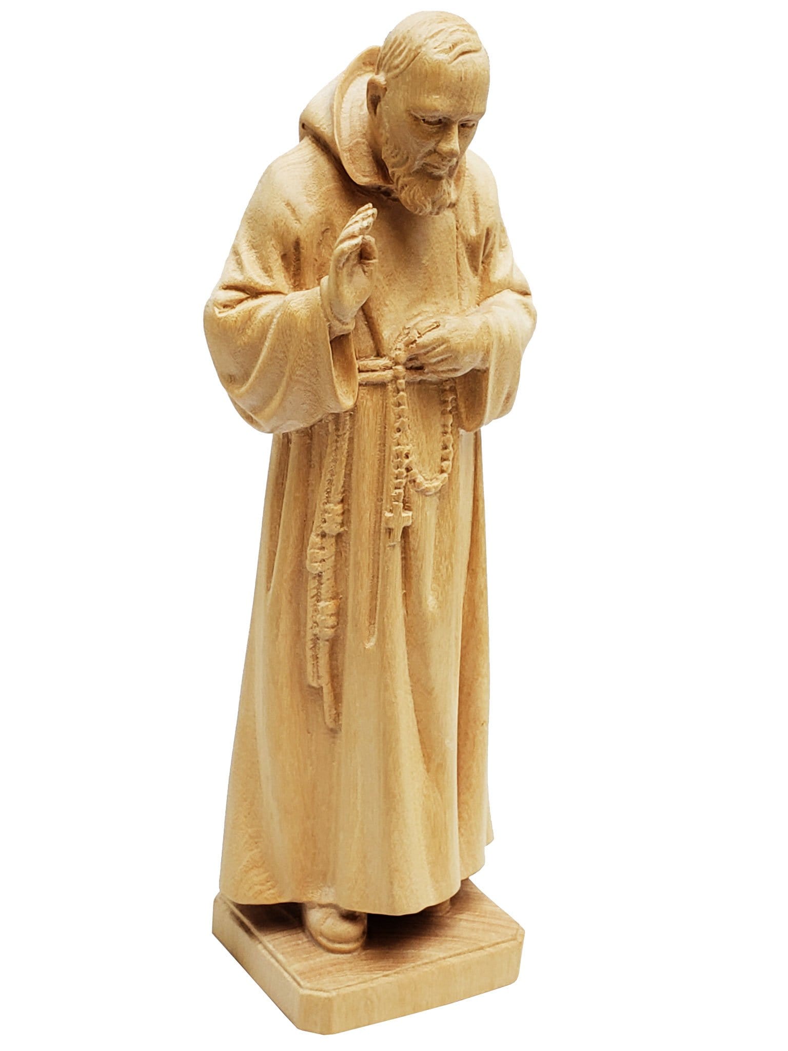Imagem de Padre Pio em Madeira 22 cm-TerraCotta Arte Sacra