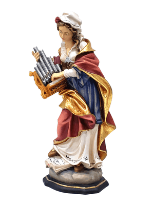 Imagem de Santa Cecília de Madeira Italiana 20 cm-TerraCotta Arte Sacra