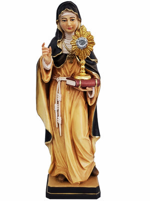 Imagem de Santa Clara de Madeira Italiana 20 cm-TerraCotta Arte Sacra