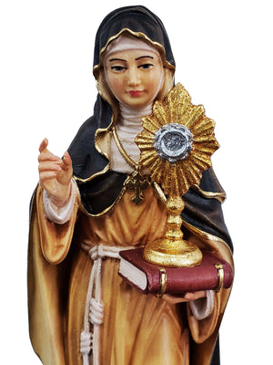 Imagem de Santa Clara de Madeira Italiana 20 cm-TerraCotta Arte Sacra