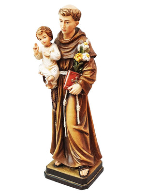 Imagem de Santo Antônio em Madeira Italiana 30 cm-TerraCotta Arte Sacra