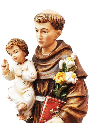 Imagem de Santo Antônio em Madeira Italiana 30 cm-TerraCotta Arte Sacra