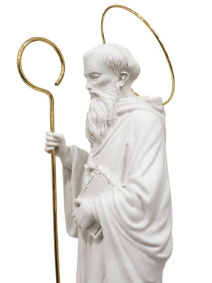 Imagem de São Bento em Pó de Mármore 30 cm-TerraCotta Arte Sacra