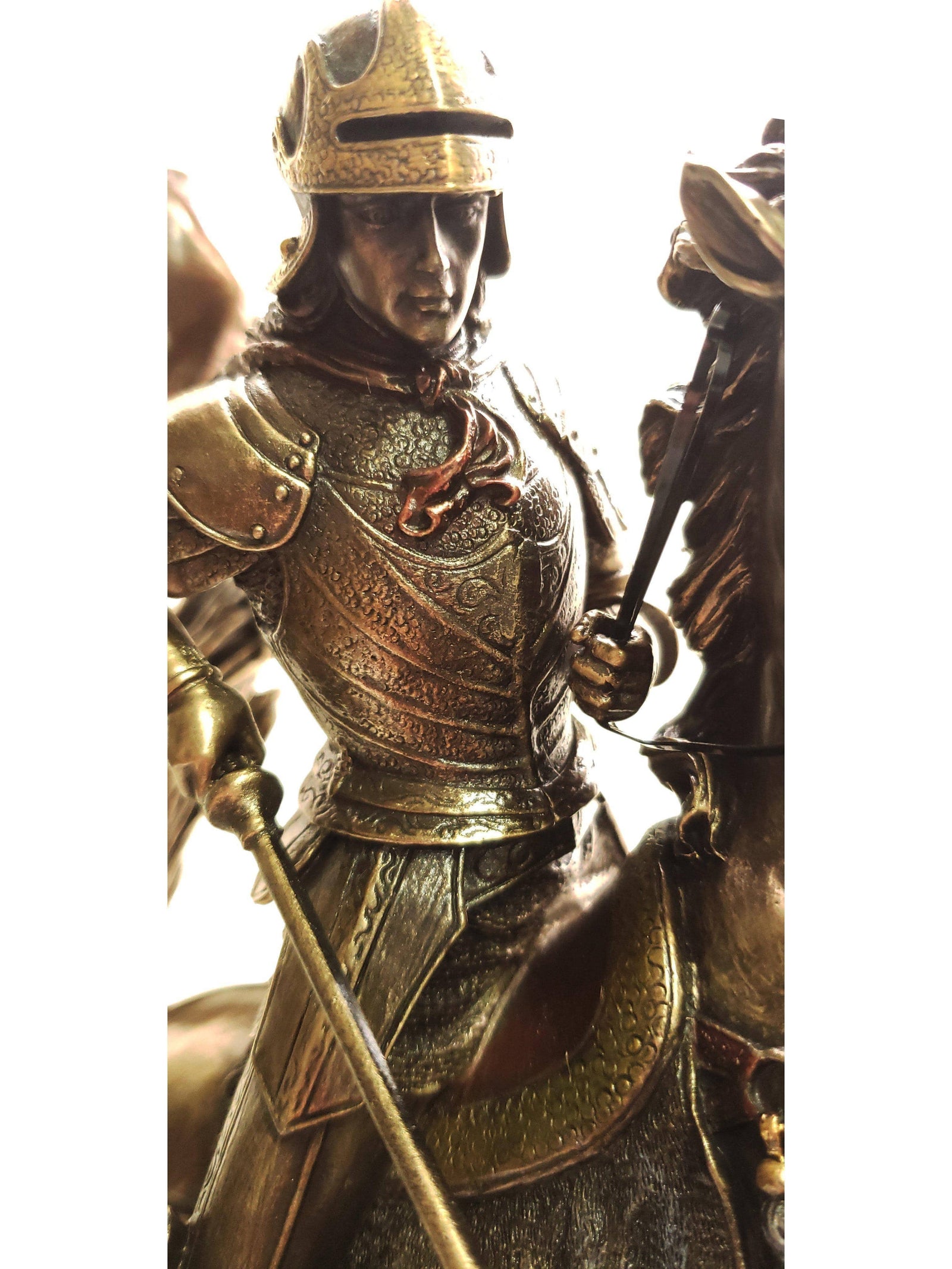 Imagem de São Jorge com acabamento em bronze 26 cm-TerraCotta Arte Sacra