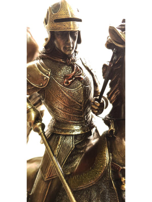 Imagem de São Jorge com acabamento em bronze 26 cm-TerraCotta Arte Sacra