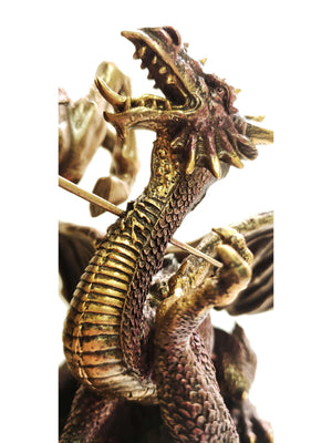 Imagem de São Jorge com acabamento em bronze 26 cm-TerraCotta Arte Sacra