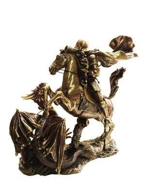 Imagem de São Jorge com acabamento em bronze 26 cm-TerraCotta Arte Sacra
