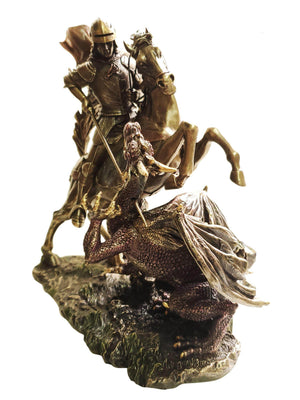 Imagem de São Jorge com acabamento em bronze 26 cm-TerraCotta Arte Sacra