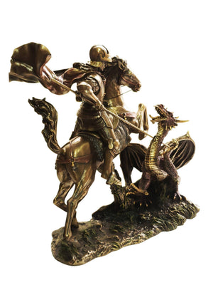 Imagem de São Jorge com acabamento em bronze 26 cm-TerraCotta Arte Sacra