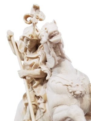 Imagem de São Jorge de Madeira Italiana de 27 cm-TerraCotta Arte Sacra