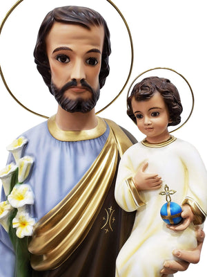 Imagem de São José em Pó de Mármore com Olhos de Vidro 105 cm-TerraCotta Arte Sacra