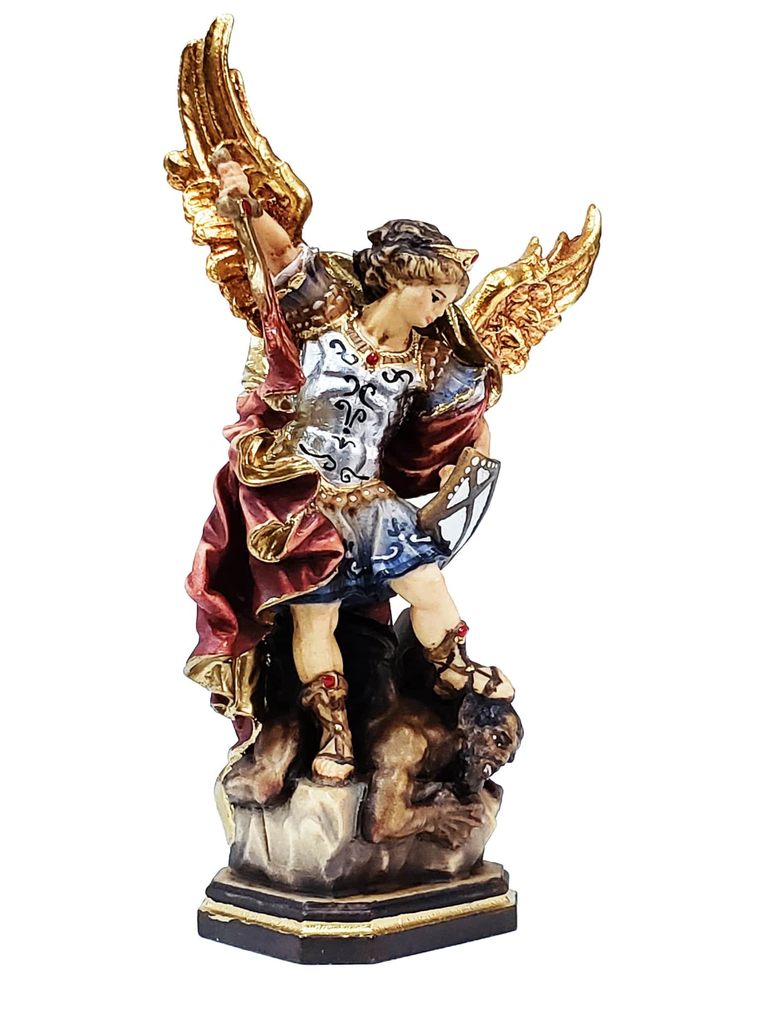 Imagem de São Miguel Arcanjo em Madeira Italiana 18 cm-TerraCotta Arte Sacra