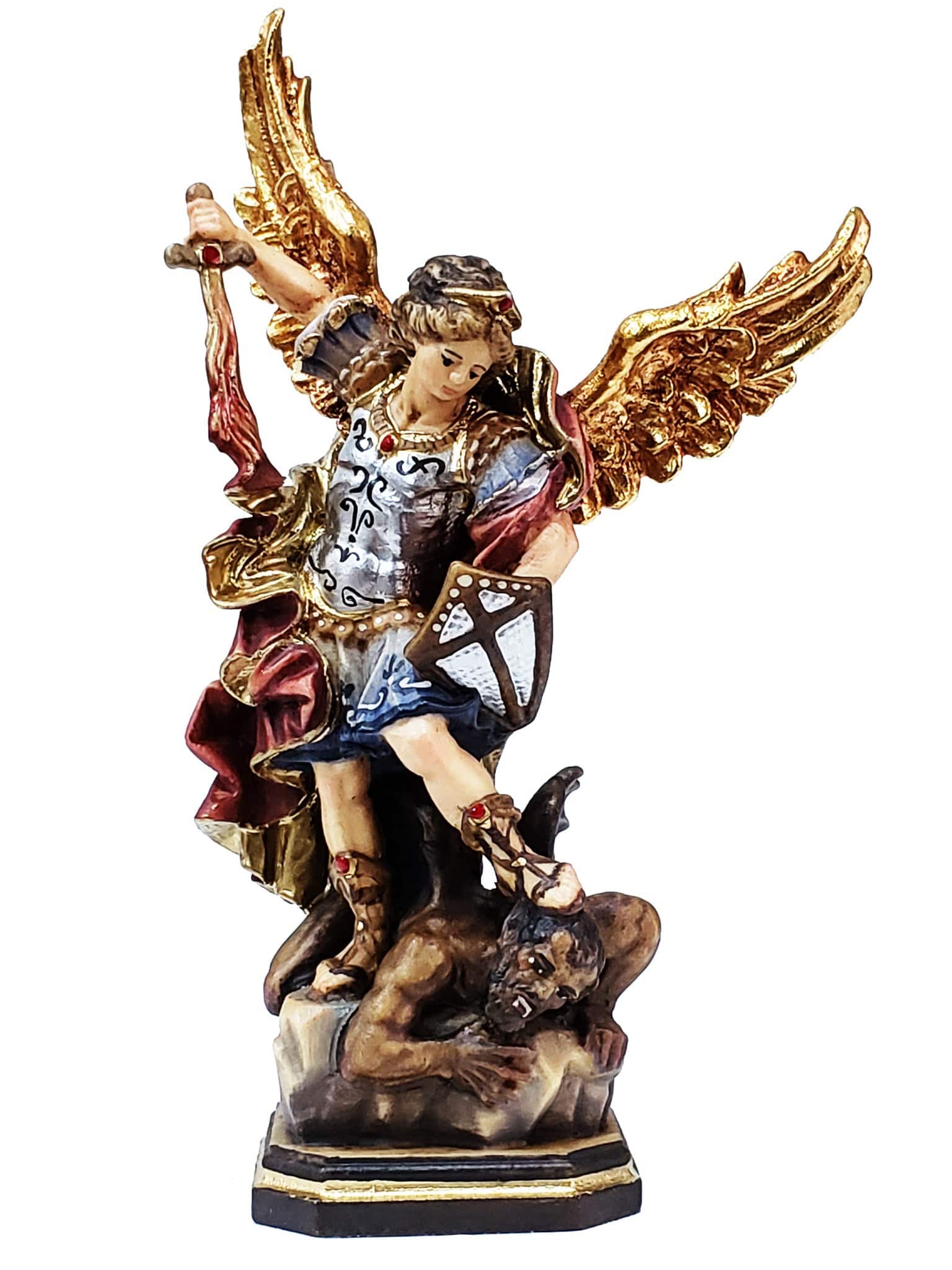Imagem de São Miguel Arcanjo em Madeira Italiana 18 cm-TerraCotta Arte Sacra