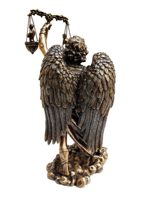 Imagem de São Miguel com Balança Acabamento em Bronze 29 cm-TerraCotta Arte Sacra