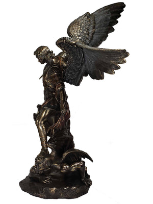 Imagem de São Miguel de Pó de Mármore com Acabamento em Bronze 55 cm-TerraCotta Arte Sacra