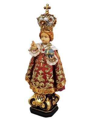 Imagem do Menino Jesus de Praga em Madeira Italiana 15 cm-TerraCotta Arte Sacra
