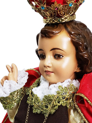 Imagem do Menino Jesus de Praga em Pó de Mármore 43 cm com Olhos de Vidro-TerraCotta Arte Sacra