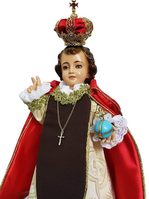 Imagem do Menino Jesus de Praga em Pó de Mármore 43 cm com Olhos de Vidro-TerraCotta Arte Sacra