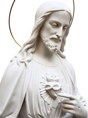 Imagem do Sagrado Coração de Jesus 105 cm em Pó de Mármore-TerraCotta Arte Sacra