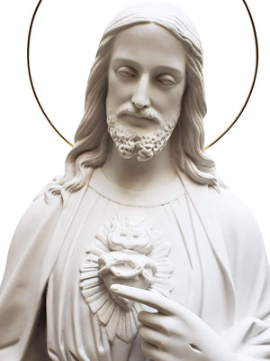 Imagem do Sagrado Coração de Jesus 105 cm em Pó de Mármore-TerraCotta Arte Sacra