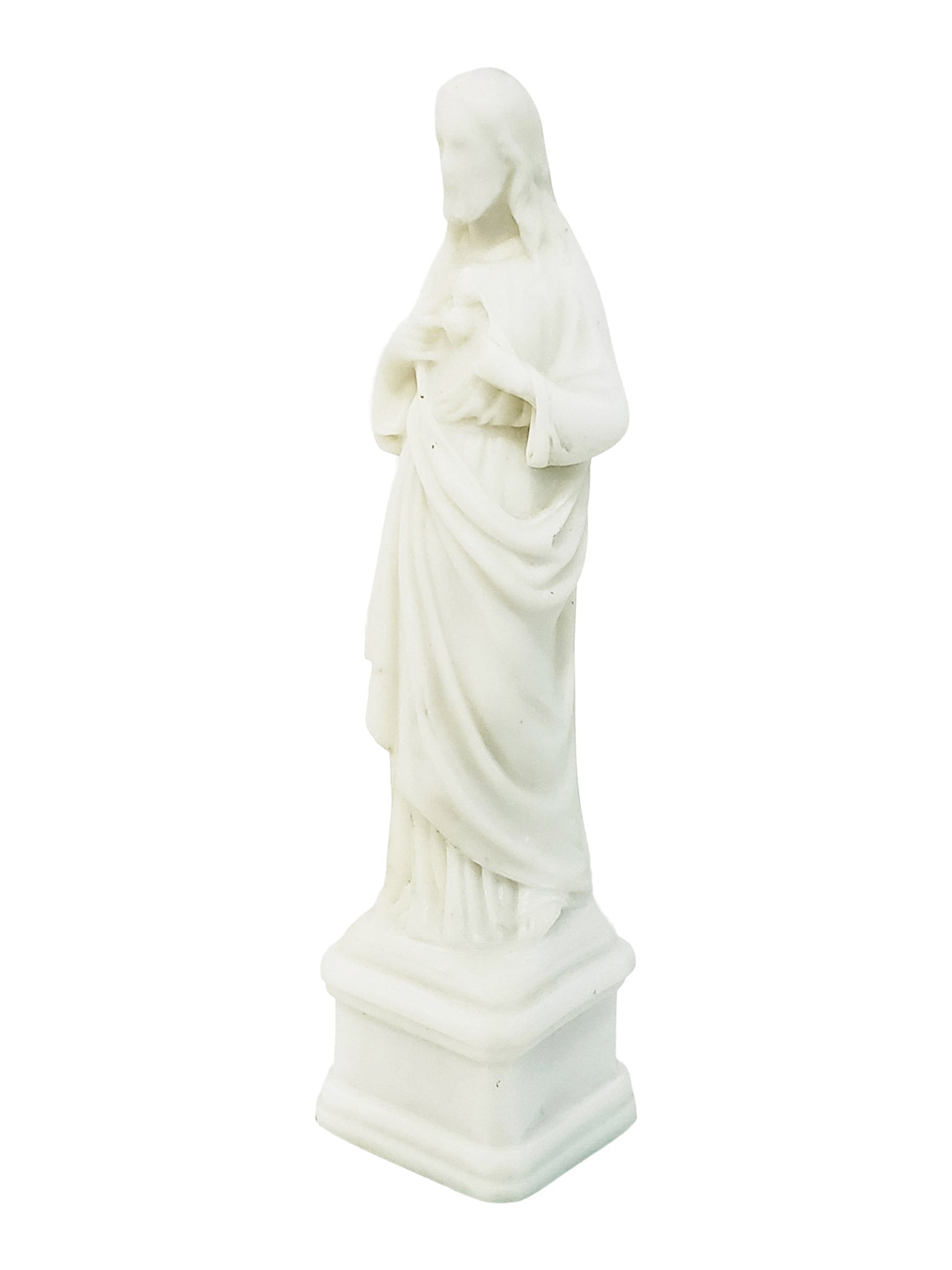 Imagem do Sagrado Coração de Jesus Branca em Pó de Mármore 18 cm-TerraCotta Arte Sacra