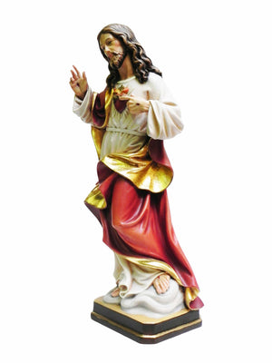 Imagem do Sagrado Coração de Jesus de Madeira Italiana 40 cm-TerraCotta Arte Sacra