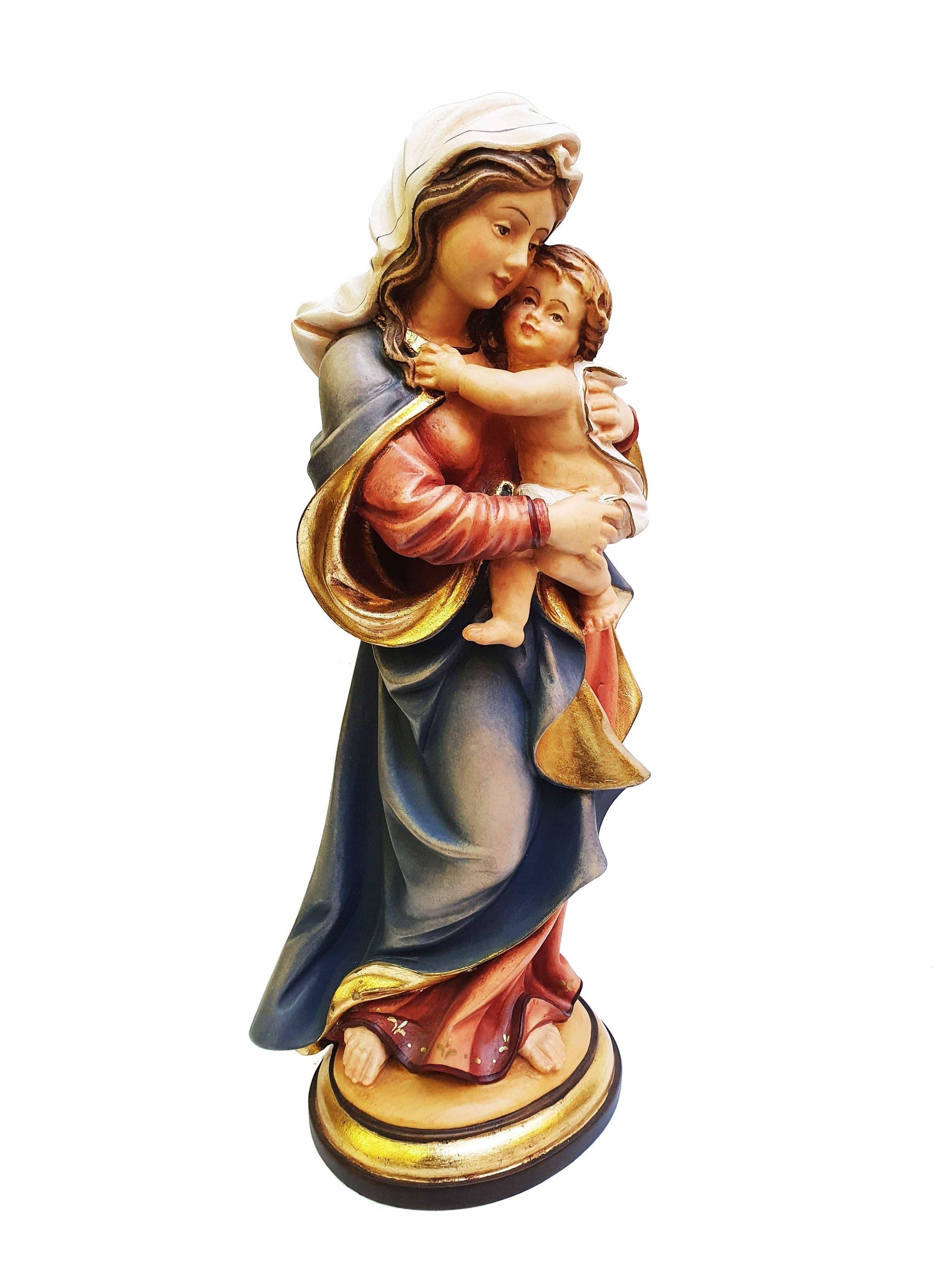 Madona de Madeira Italiana 30 cm-TerraCotta Arte Sacra