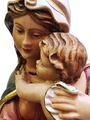 Madona de Madeira Italiana 30 cm-TerraCotta Arte Sacra