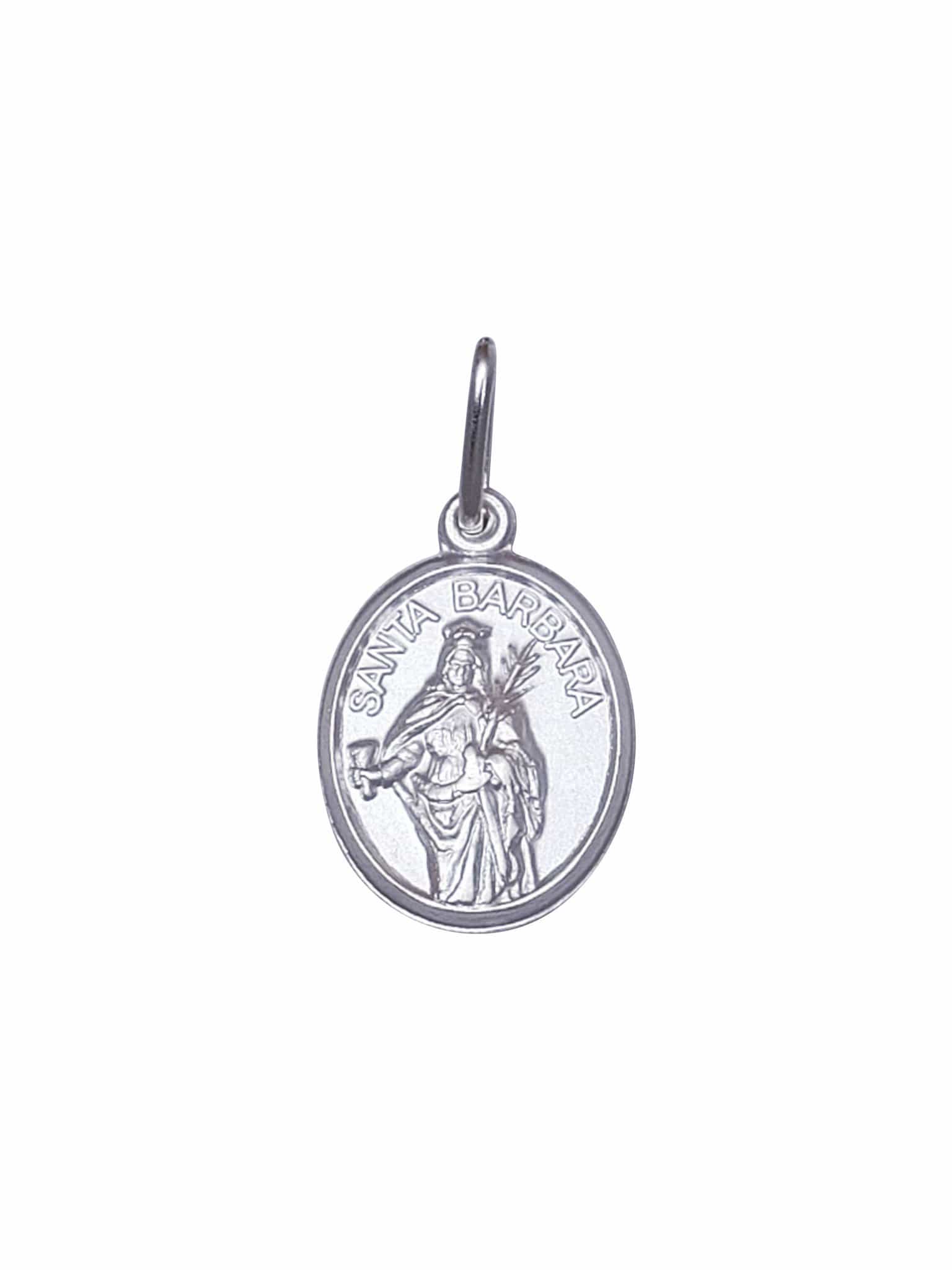 Medalha de Santa Bárbara em Prata de Lei 925-TerraCotta Arte Sacra