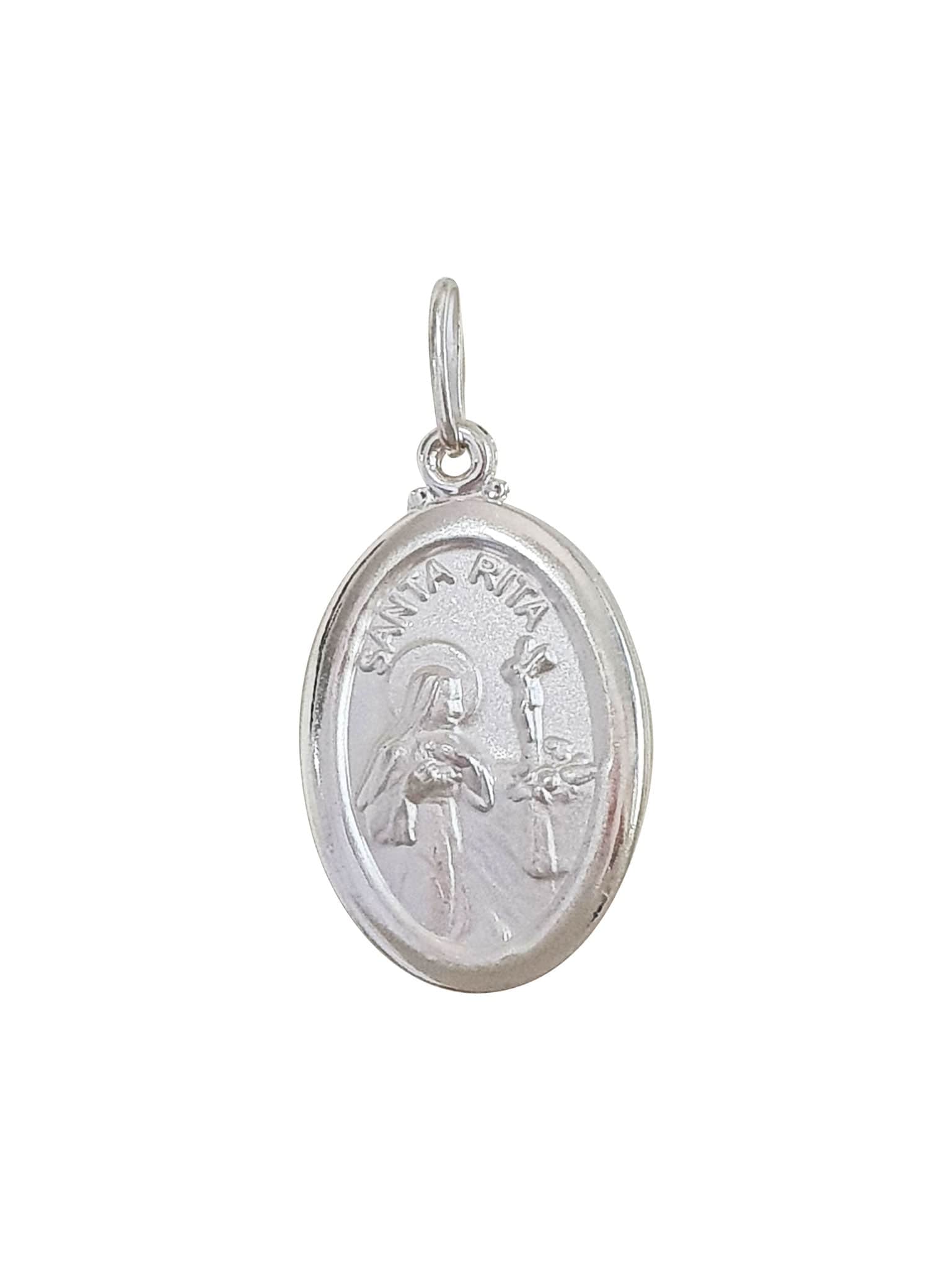 Medalha de Santa Rita de Cássia em Prata de Lei 925-TerraCotta Arte Sacra