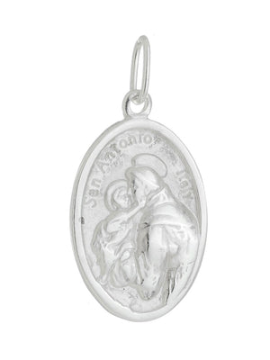 Medalha de Santo Antônio de Prata de Lei 925 23 x 14 mm-TerraCotta Arte Sacra