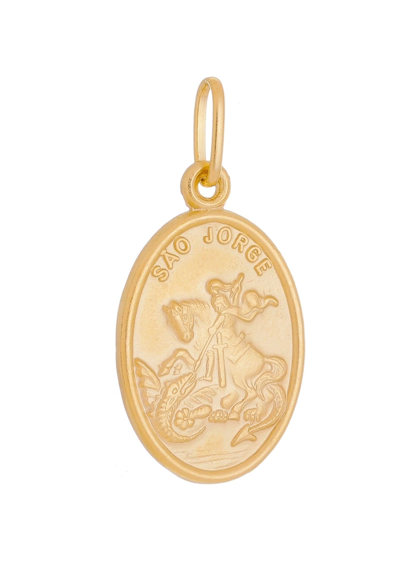 Pingente São Jorge Prata de Lei 925 com Banho de Ouro 18 k-TerraCotta Arte Sacra