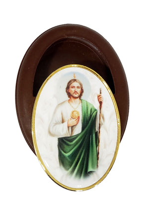 Porta Terço Italiano Oval de São Judas-TerraCotta Arte Sacra