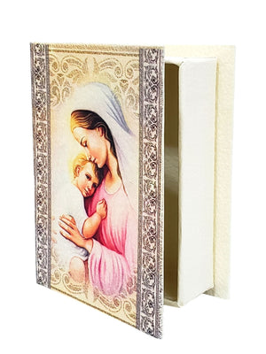 Porta Terço Italiano de Nossa Senhora com Jesus para Terço de até 8 mm-TerraCotta Arte Sacra