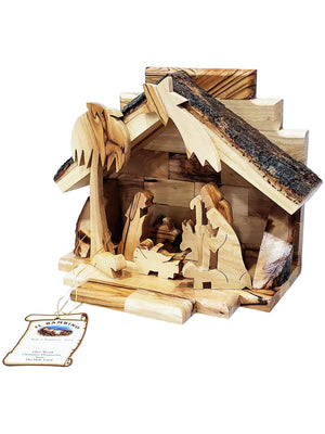 Presépio de Madeira de Oliveira da Terra Santa-TerraCotta Arte Sacra