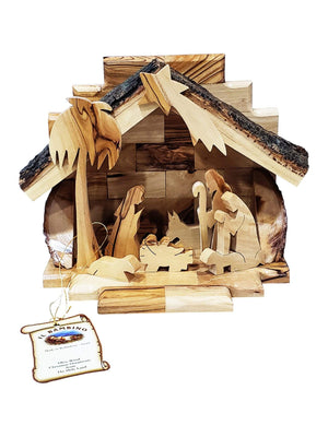 Presépio de Madeira de Oliveira da Terra Santa-TerraCotta Arte Sacra