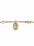 Pulseira com pingente oval Nossa Senhora Aparecida e Zirconia Prata de Lei 925 com Banho de Ouro 18K-TerraCotta Arte Sacra