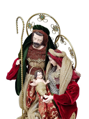 Sagrada Família Vermelho e Verde Estilo Napolitano-TerraCotta Arte Sacra