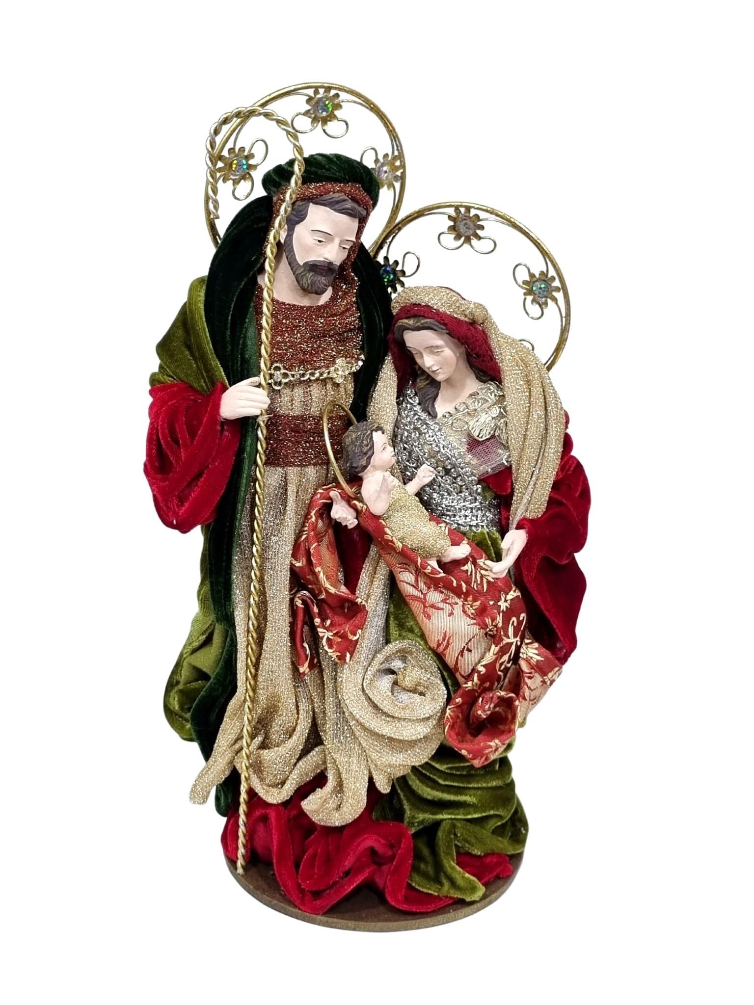 Sagrada Família Vermelho e Verde Estilo Napolitano-TerraCotta Arte Sacra
