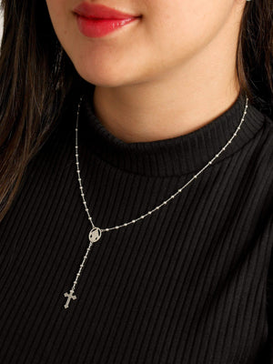 Terço para Pescoço Prata de Lei 925-TerraCotta Arte Sacra